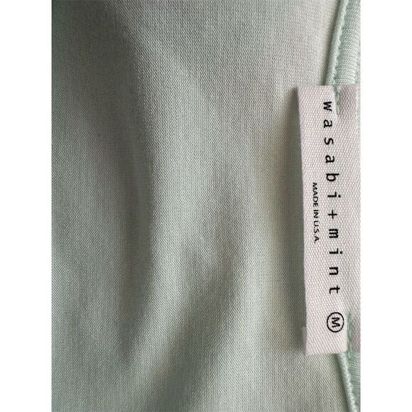 Wasabi + Mint Women's Soft Green Twist Knot V-Neck Tee Size M - Picture 4 of 5